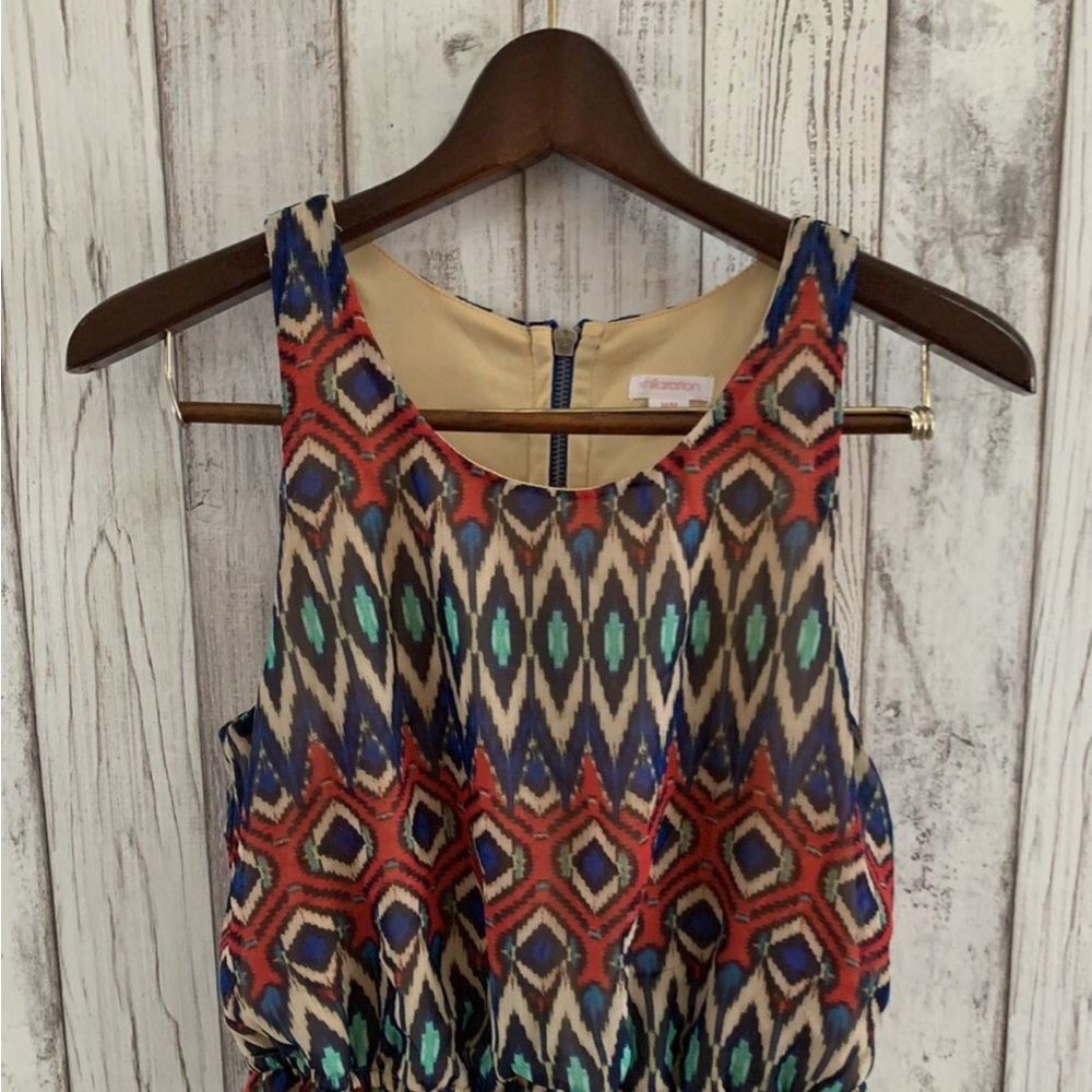 Aztec Southwestern Native Western Geometric Design Mini Sleeveless Dress Small - Picture 2 of 6